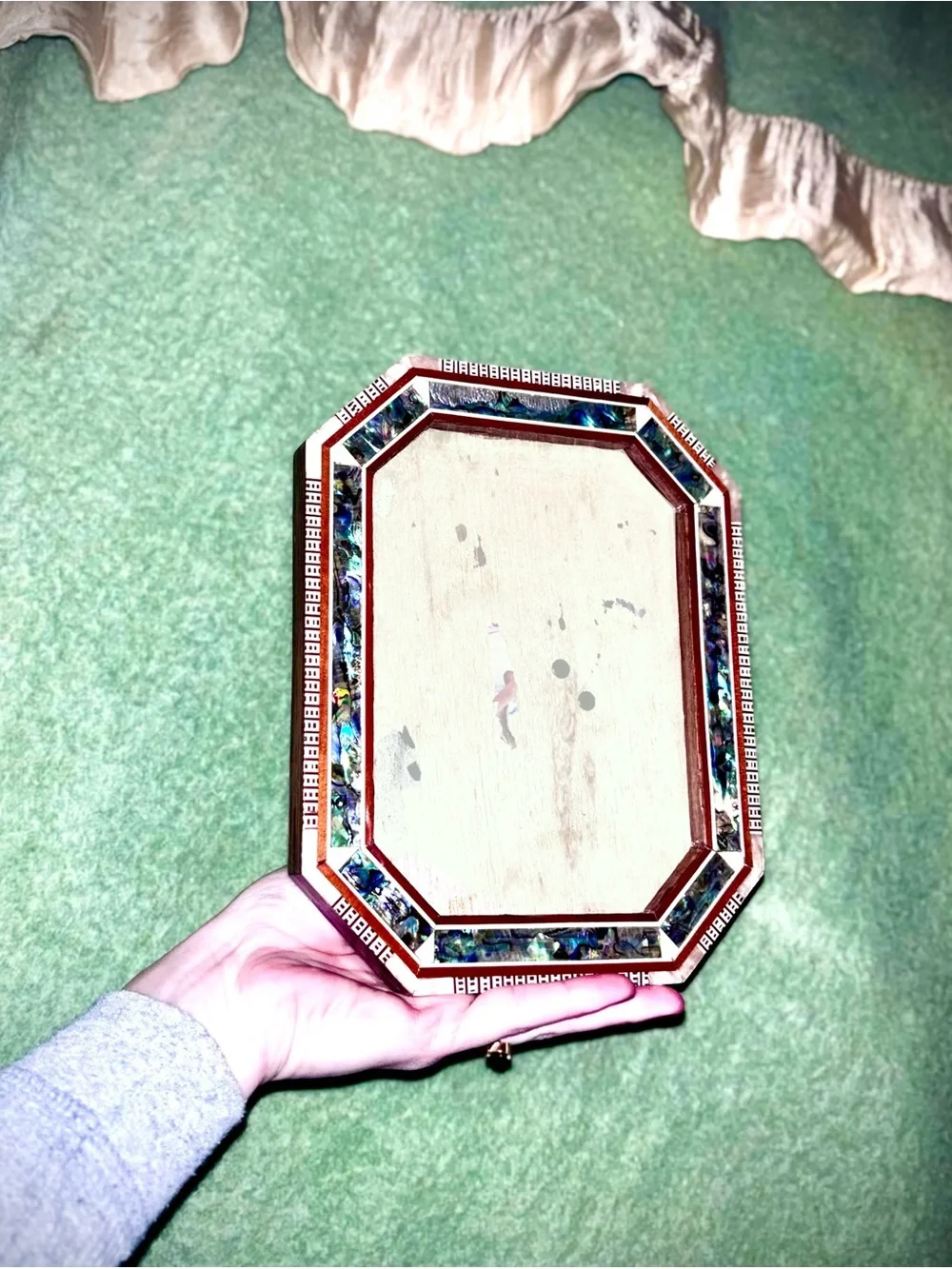 Vtg 1980s Handmade Egyptian Inlaid Paua & Abalone Shell Picture Frame